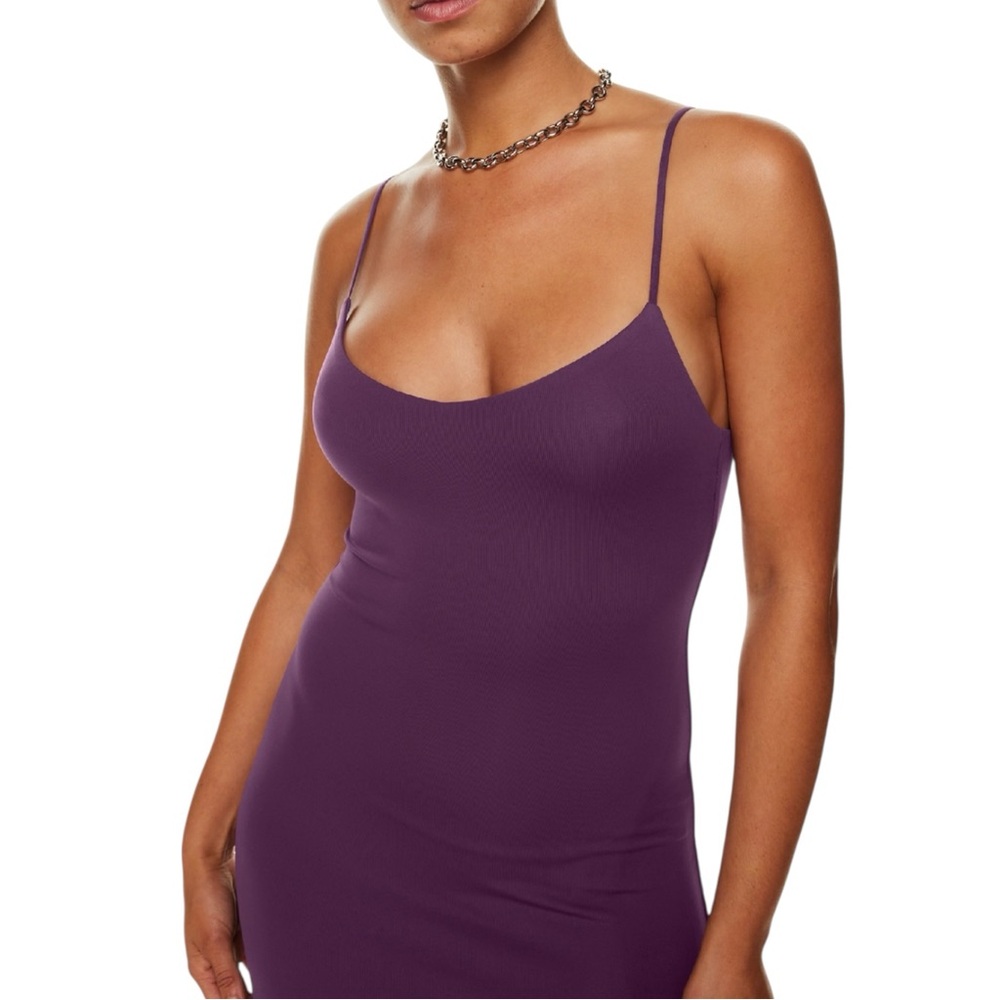 Babaton Aritzia Contour Cami Midi Dress Purple Bodycon Minimal Slip Dress S - Picture 2 of 12